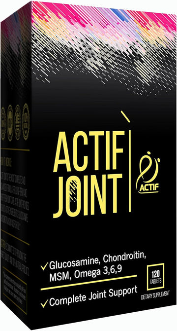 Actif Joint Supplement 4-In-1 Fast Relief Maximum Strength, Full Joint Support Formula, Non Gmo, 120Ct, Made In Usa