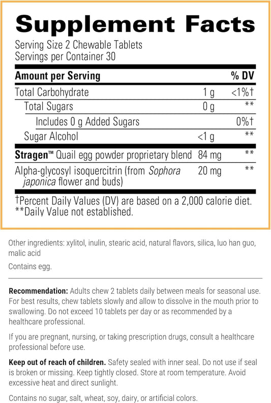 Integrative Therapeutics - Allqlear - Fast-Acting Seasonal Support* - Berry Flavored - 60 Chewable Tablets