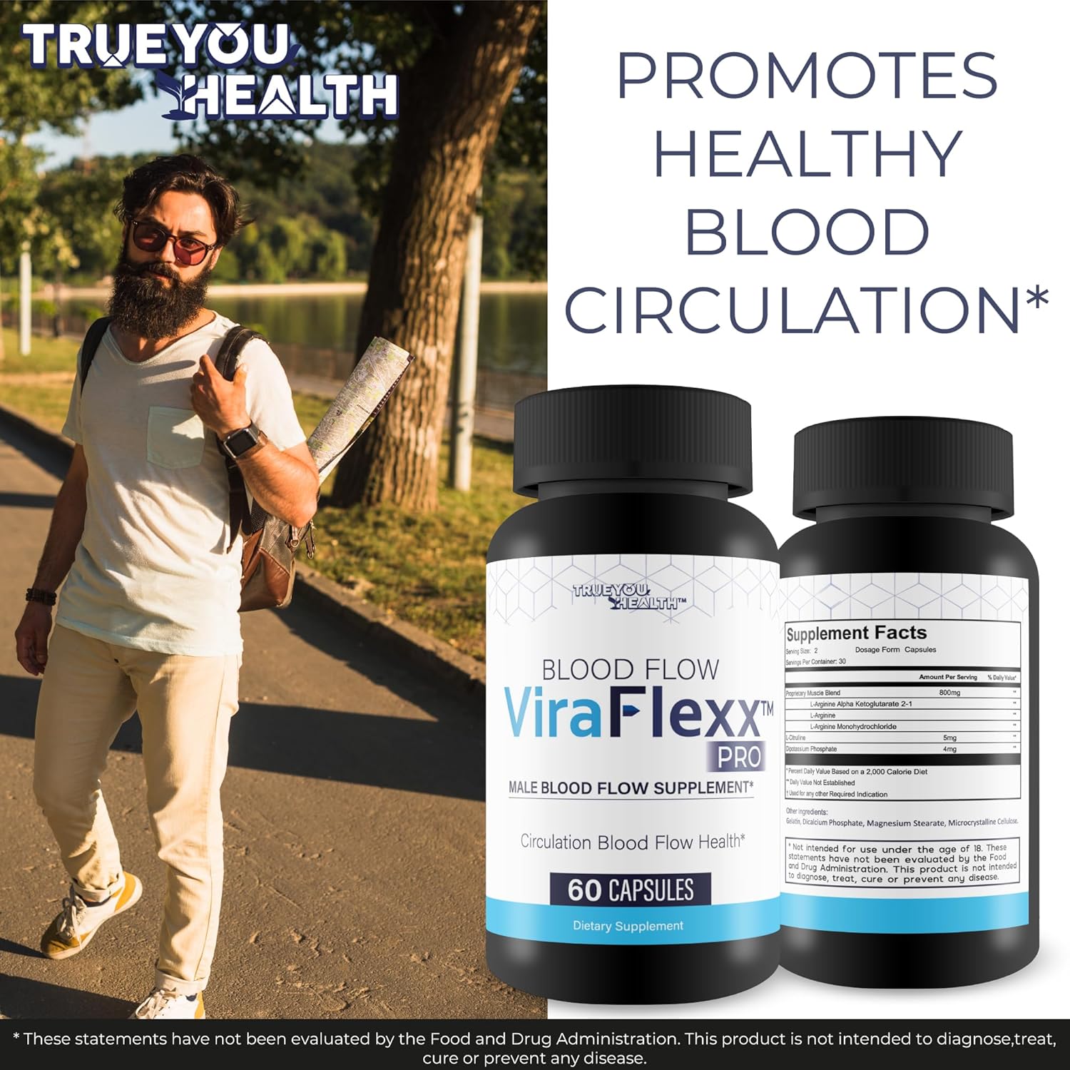 Blood Flow Vira Flexx Pro - Our Best Blood Circulation Supplements - Best Blood Flow Mens Blood Flow Care - Mens Blood Flow Supplement - Blood Circulation Pills For Better Blood Flow Boost Blood Flow : Health & Household