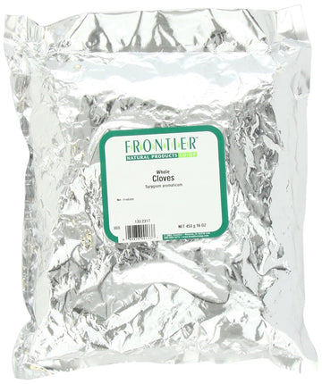 Frontier Co-Op Whole Cloves, 1-Pound Bulk Bag, Hand-Selected Fancy Grade, Aromatic & Richly Flavored, Non Gmo, Non Eto