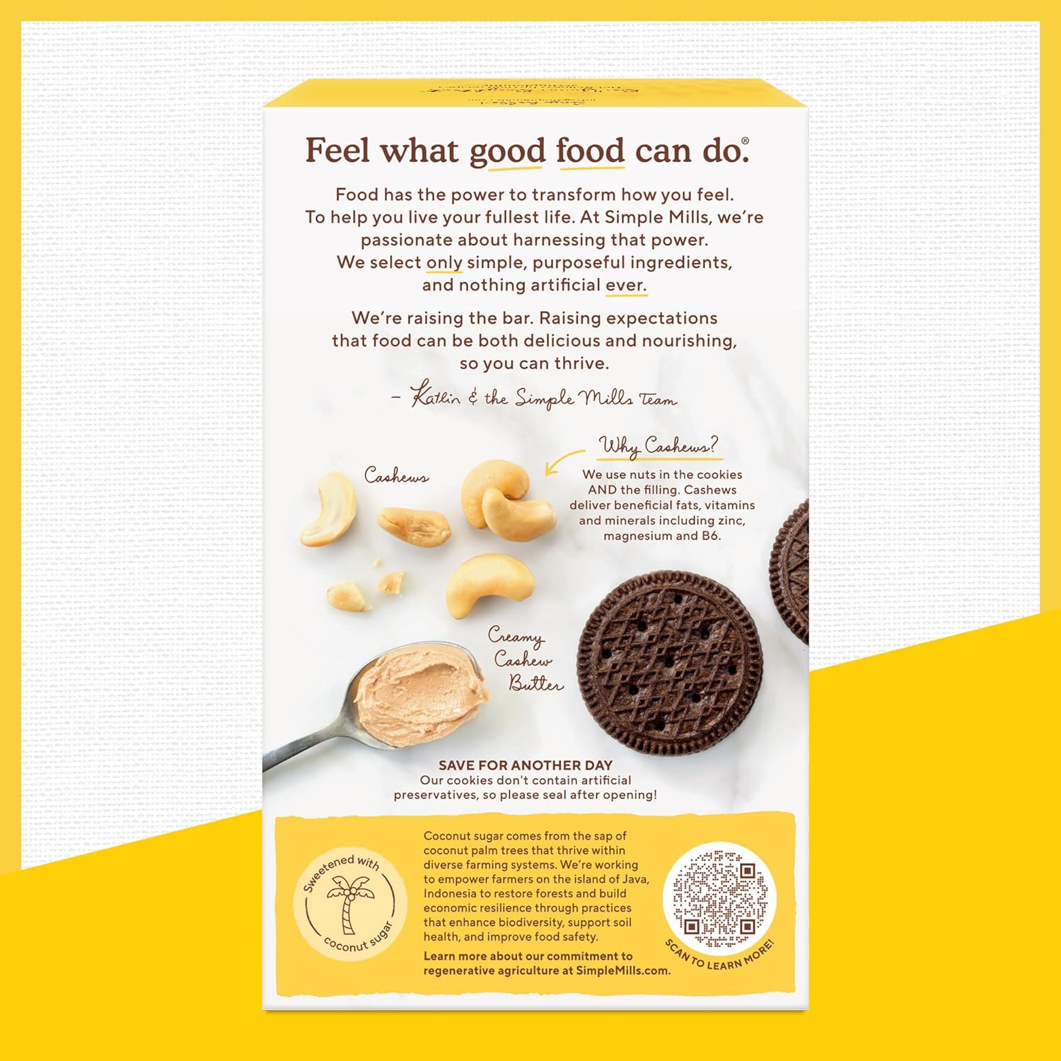 Simple Mills Cocoa Cashew Crème Sandwich Cookies - Gluten Free, Vegan, Healthy Snacks, 6.7 oz (Pack of 4) : Grocery & Gourmet Food
