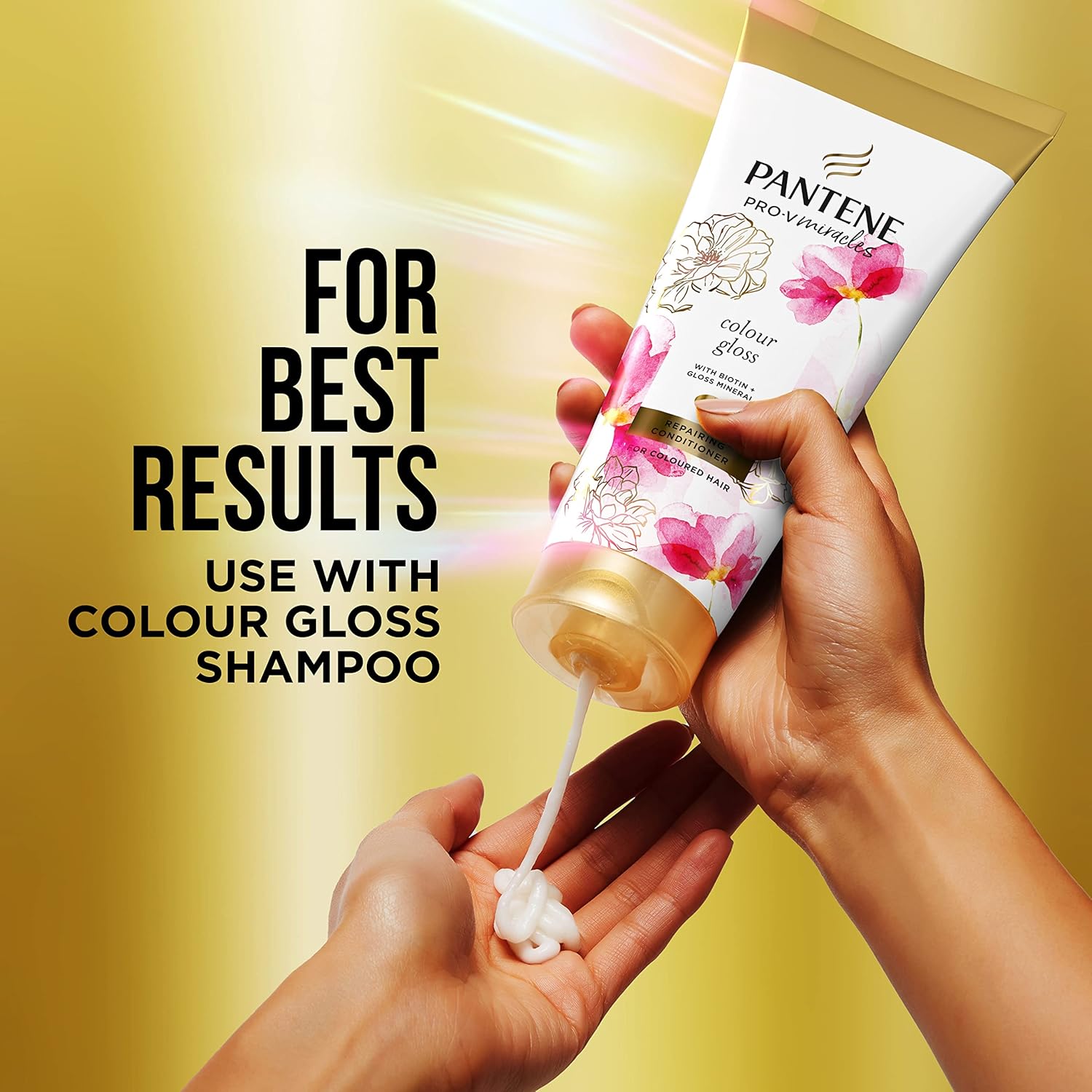 Pantene Biotin Leave In Conditioner For Coloured Hair, 145Ml, Colour Hair Gloss, Hydrating Conditioner