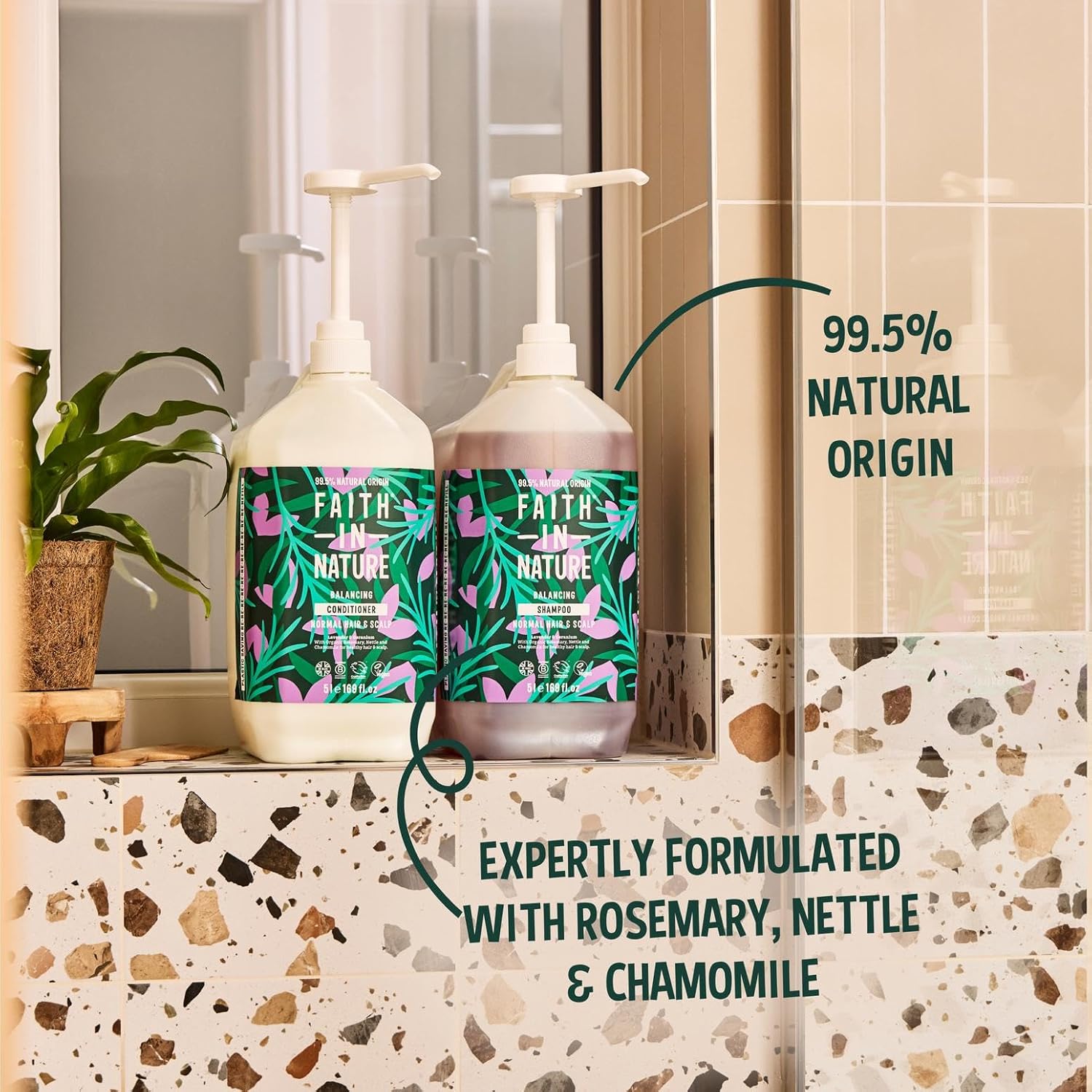 Faith In Nature Natural Lavender & Geranium Shampoo, Balancing for Normal Hair & Scalp, Vegan & Cruelty Free, No SLS, Silcones or Parabens, 5L Refill Pack : Amazon.co.uk: Beauty