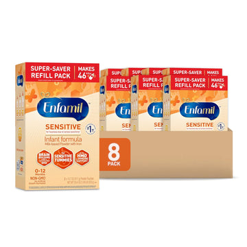 Enfamil Sensitive Baby Formula With Dha, Iron & Prebiotics To Help Support Brain & Immune Support. Lactose Sensitivity Infant Formula Inspired By Breast Milk, Non-Gmo, Powder Refill Box, 117.6 Oz