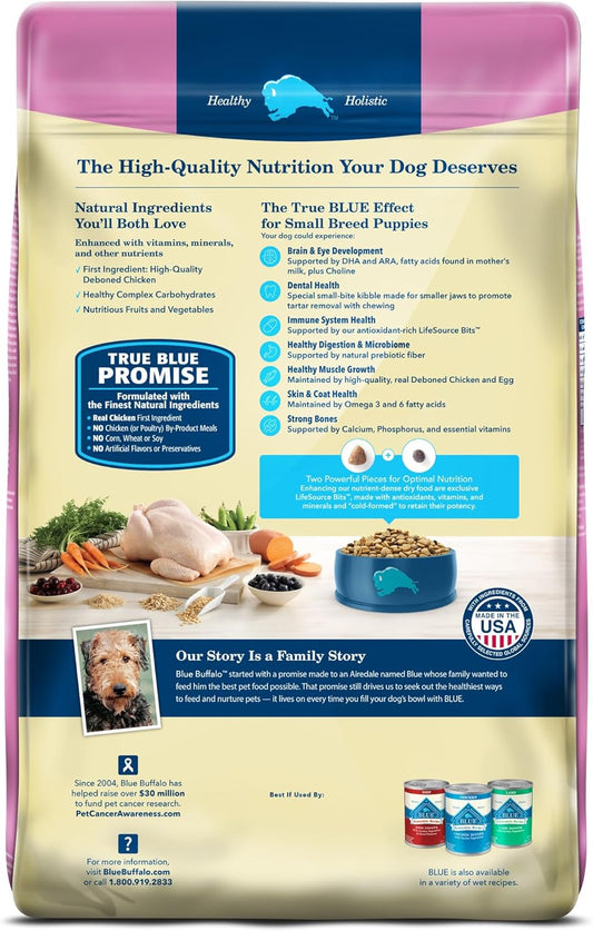 Blue Buffalo Life Protection Formula Small Breed Puppy Dry Dog Food With Dha, Vital Nutrients & Antioxidants, Made With Natural Ingredients, Chicken & Oatmeal Recipe, 5-Lb. Bag