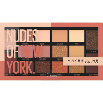 Maybelline New York Nudes 16 Pan Eyeshadow Palette Custom Designed Of Diverse Skin Tones, 0.634 Oz 0 01 The Nudes Of New York,K3758400