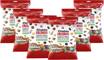 Diablo Coated Milk Chocolate Buttons | No Added Sugar | Sweetened With Stevia | Perfect For Gifting | 40G (Pack Of 3)