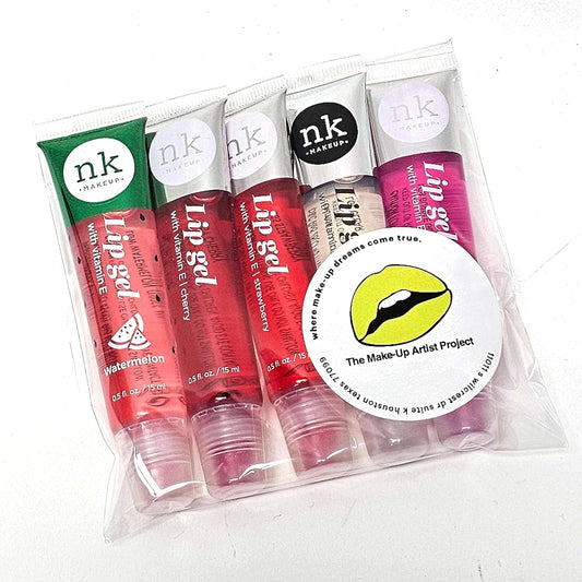 5 Pack Lip Gloss Set Of Lip Gels - Clear, Watermelon, Strawberry, Cherry, And Bubble Gum Hydrating Lip Glosses With Vitamin E