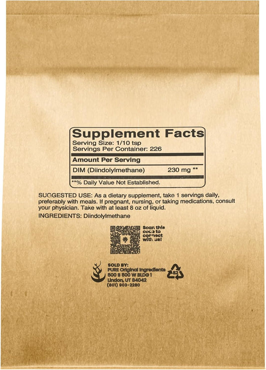 Pure Original Ingredients Dim, 4 Oz, Diindolylmethane Powder, Dietary Supplement, No Additives, Always Pure