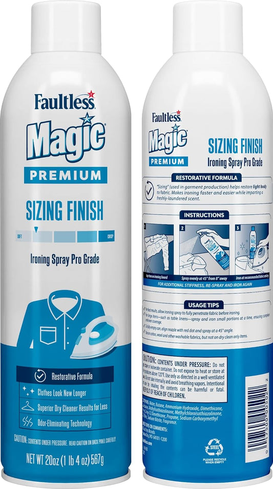 Magic Sizing Fabric Finish Fresh Scent Two 20 Ounce Containers Included, 2 Pack