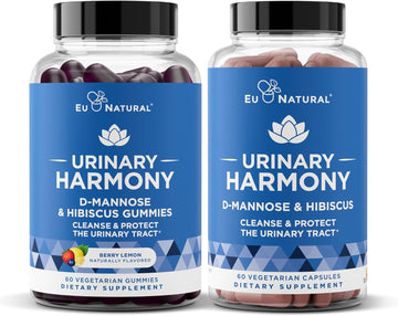 Eu Natural Urinary Harmony Capsules And Gummies Bundle - Urinary Tract Health For Women – D-Mannose & Hibiscus Cleanse, Flush & Protect The Urinary System