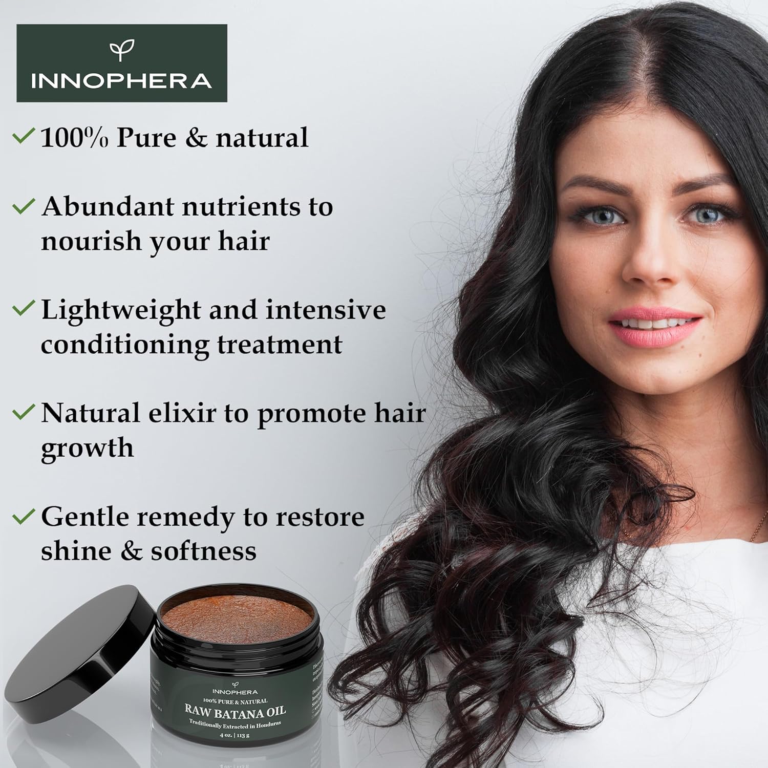 Innophera Raw Batana Oil For Hair Growth - 100% Pure & Natural From Honduras - Promotes Thicker & Softer Hair - Nourishes & Rejuvenates - 4 Oz. : Beauty & Personal Care