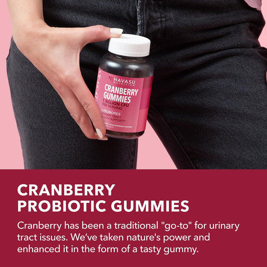 Probiotic Cranberry Gummies For Women - Uti Gummies Vaginal Probiotics With 1 Billion Cfu - Glp1 Nutritional Support - Cranberry Gummies Urinary Tract Health And Ph Balance - Cran-Raspberry Flavor