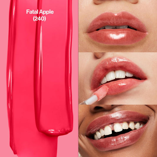 Revlon Lip Gloss, Super Lustrous The Gloss, Non-Sticky, High Shine Finish, 240 Fatal Apple