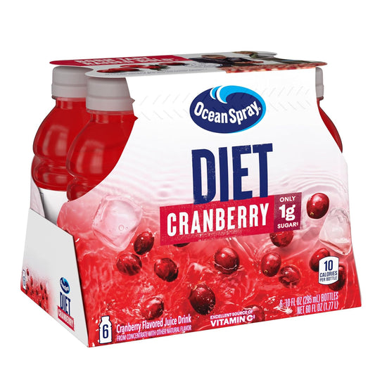 Ocean Spray® Diet Cranberry Juice Drinks, 10 Fl Oz Bottles, 6 Count (Pack Of 1)