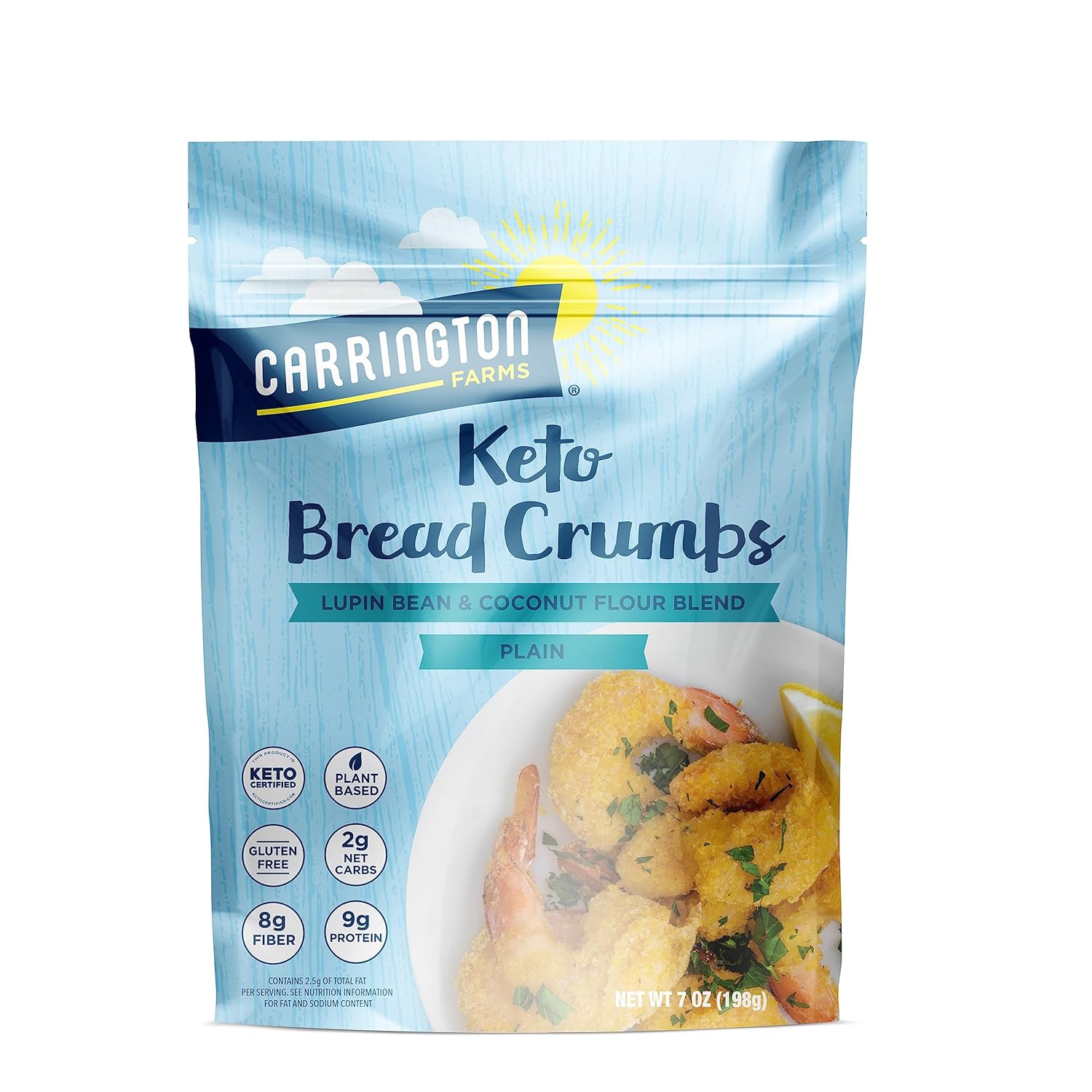 Carrington Farms – Plain Breadcrumbs – Keto Certified, Vegan, Non GMO, and Kosher – Delicious Coating for Chicken, Fish, or Casserole