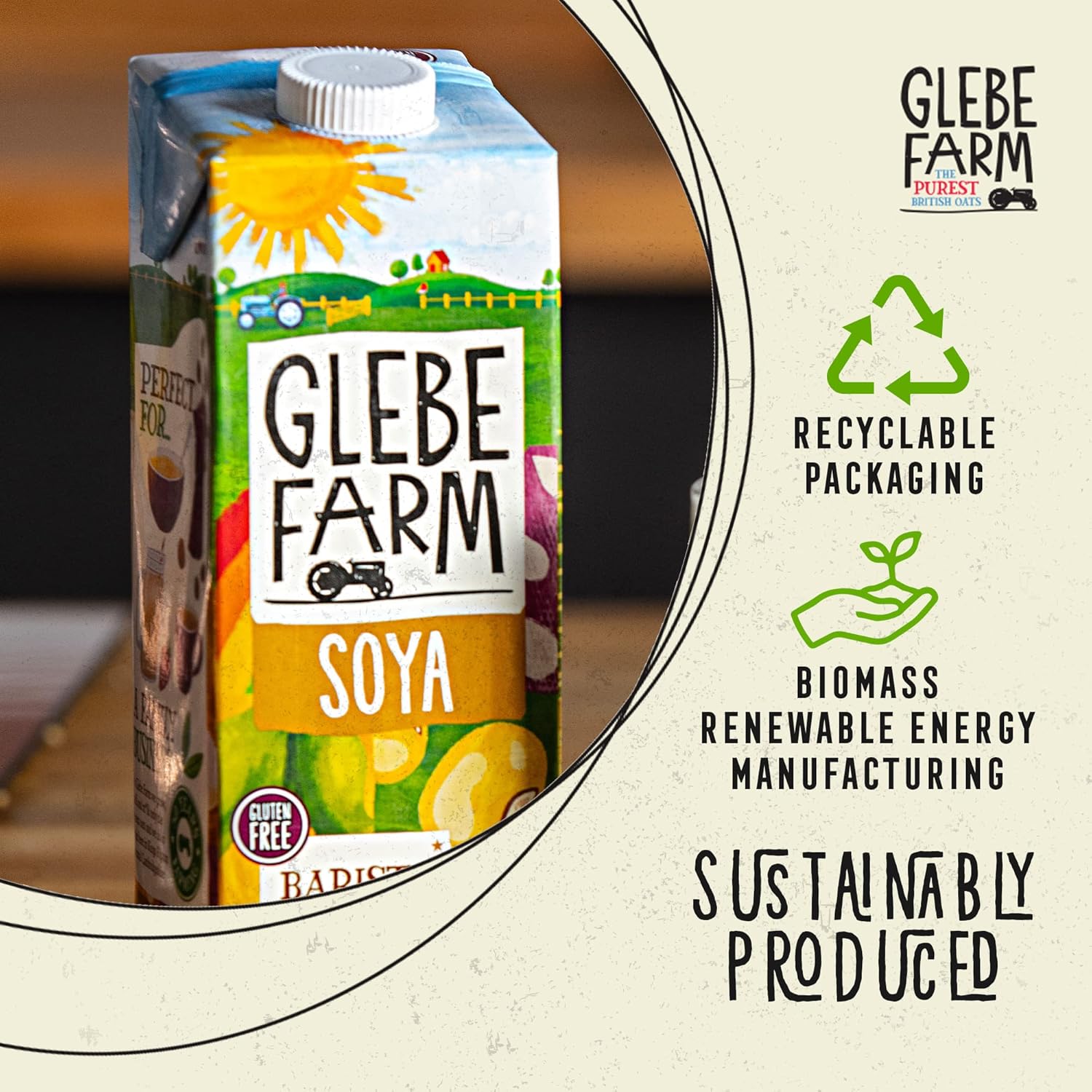 Glebe Farm Gluten Free Soya Milk, Healthy Dairy Free, Coffee Creamer & High Protein Soya Barista Milk For The Perfect Microfoam, Multipack, 6 x 1 litre : Amazon.co.uk: Grocery