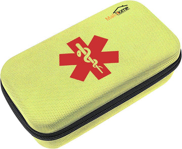 Uwows Asthma Inhaler Spacer And Aerochamber Carrying Case For Children And Adults.Waterproof Medicine Bag And Travel Organizer Holds Inhaler, Spacer, Mask, Epipen And Medication. (Case Only-Yellow)