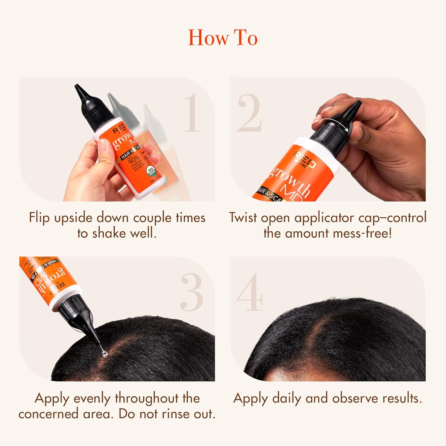Red By Kiss Hair Strengthening Oil With 100% Natural And Usda Certified Organic Oils For Scalp And Hair Growth : Beauty & Personal Care