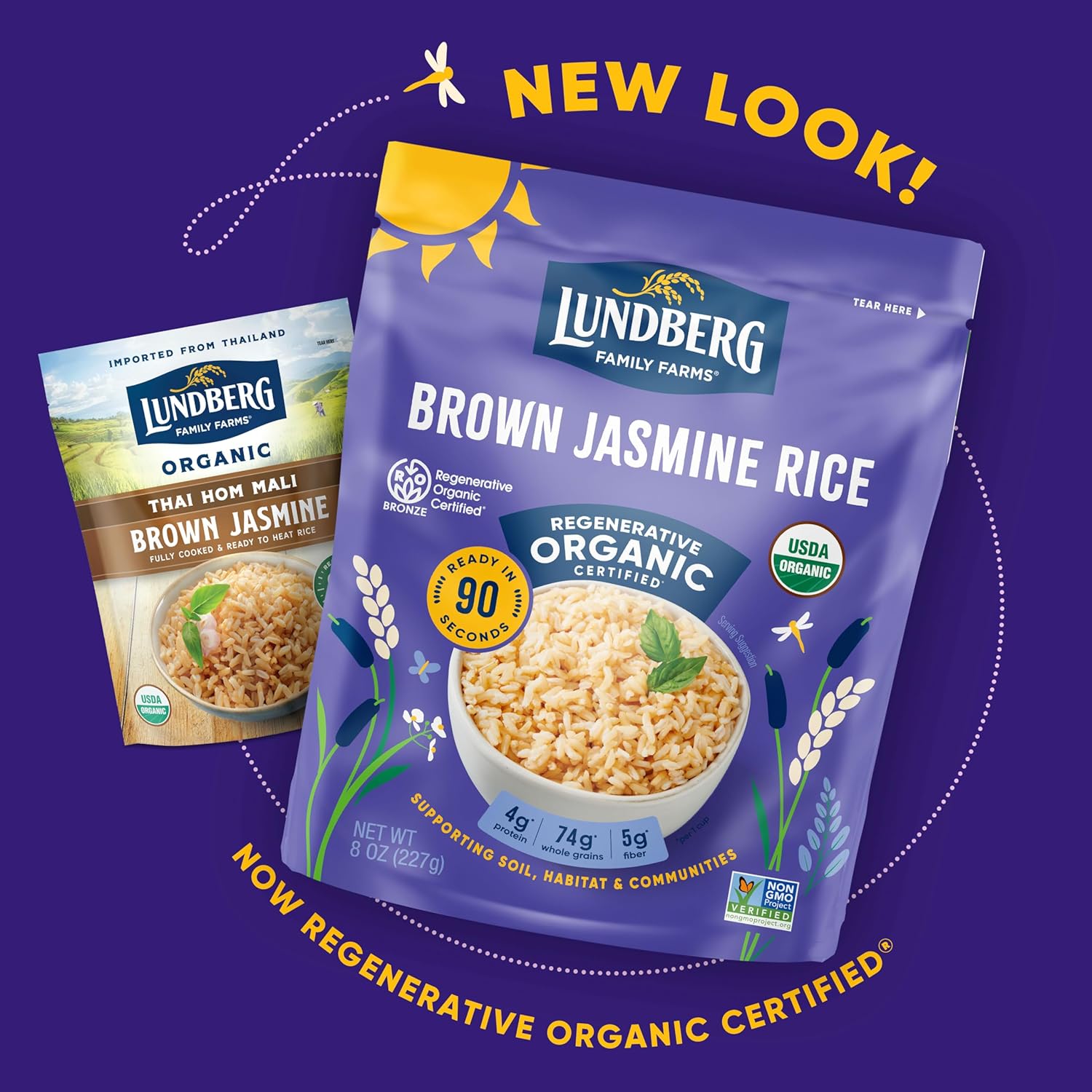 Lundberg White Jasmine Rice, Microwave Or Stovetop, 6-Pack – Fluffy & Aromatic Long-Grains Ready In 90 Seconds, Regenerative Organic Certified, 8 Oz Ea : Grocery & Gourmet Food