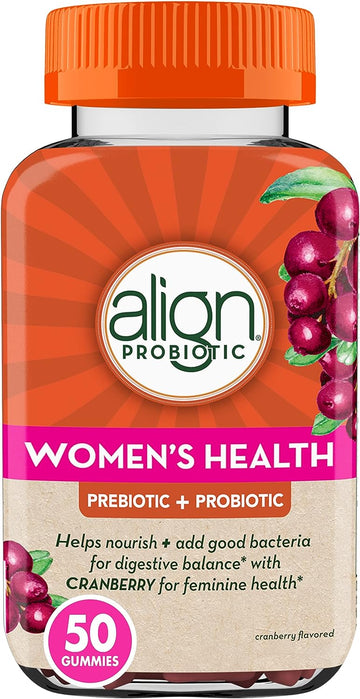 Align Digestive Health Prebiotic + Probiotic Supplement Gummies in Natural Fruit Flavors, Probiotic for Men and Women, #1 Doctor Recommended Brand, 50 Gummies