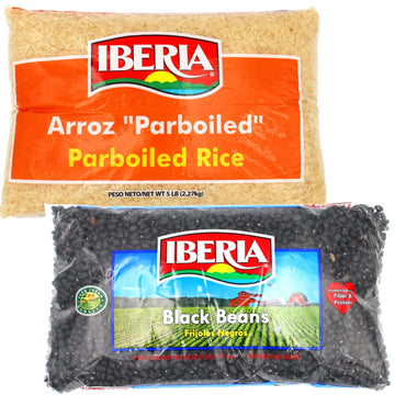 Iberia Long Grain Parboiled Rice, 5 lb. + Iberia Black Beans, 4 lb. : Grocery & Gourmet Food