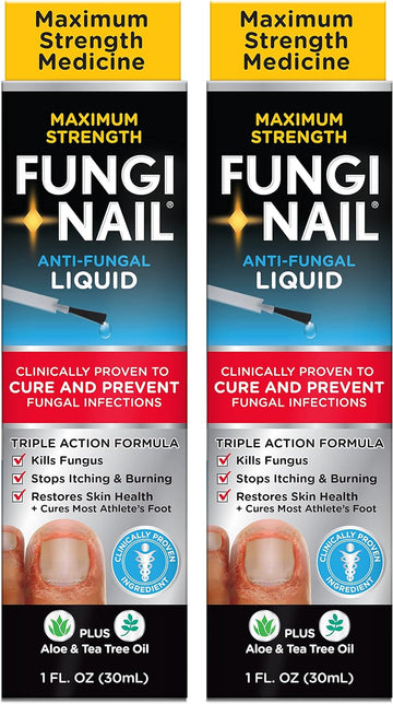 Fungi-Nail Anti-Fungal Liquid Solution, Kills Fungus That Can Lead To Nail & Athlete’S Foot With Tolnaftate & Clinically Proven To Cure And Prevent Fungal Infections 1 Fl Oz (Pack Of 2)