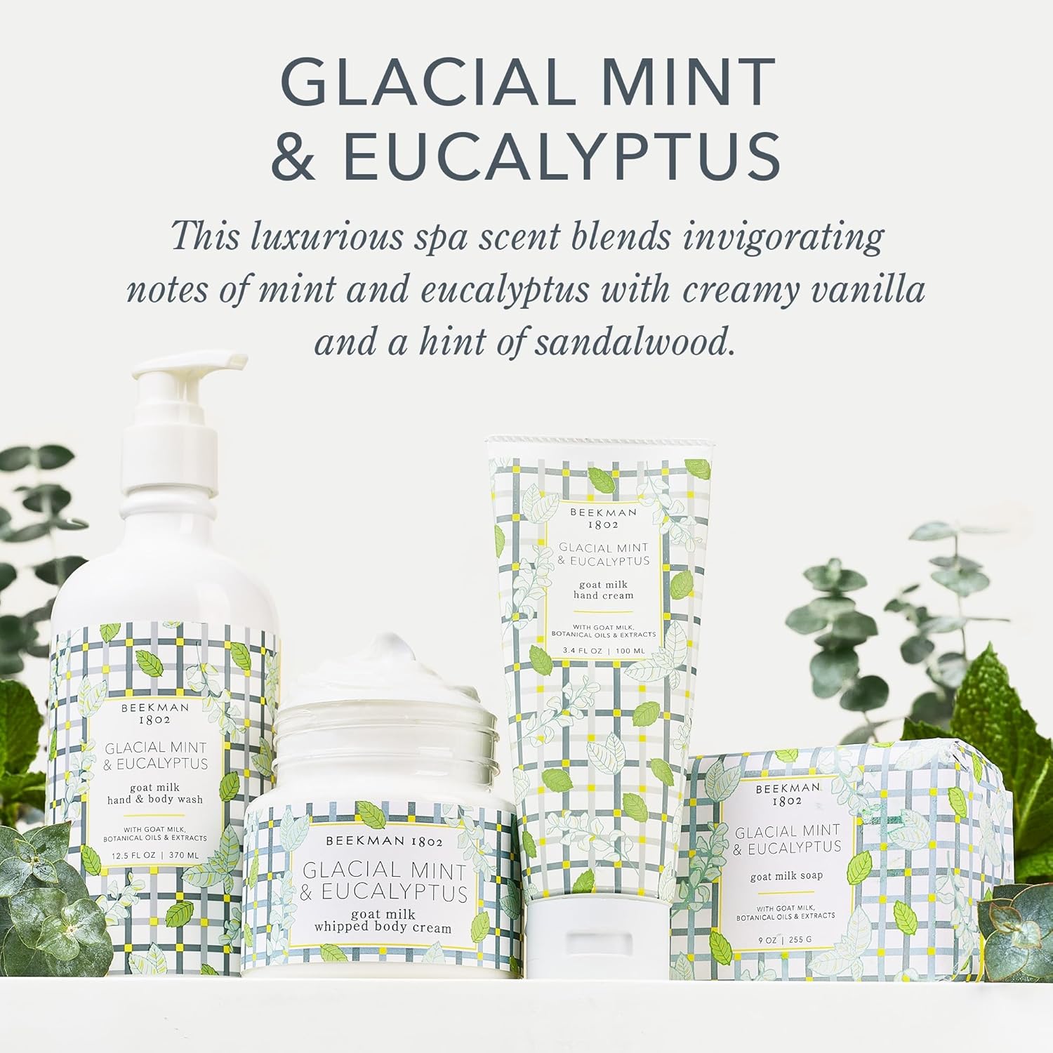 Beekman 1802 Glacial Mint & Eucalyptus Goat Milk Soap - Scented - 9 Oz - Cleanses, Nourishes & Hydrates - Certified Microbiome Friendly - No Irritation - Good For Sensitive Skin : Beauty & Personal Care