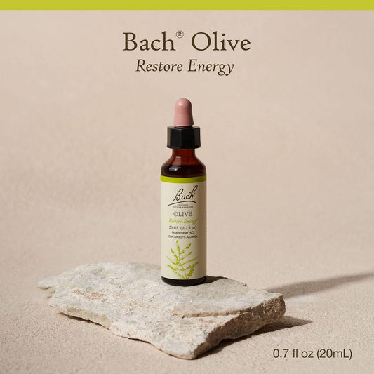 Bach Original Flower Remedies, Olive For Energy, Natural Homeopathic Flower Essence, Holistic Wellness And Stress Relief, Vegan, 20Ml Dropper