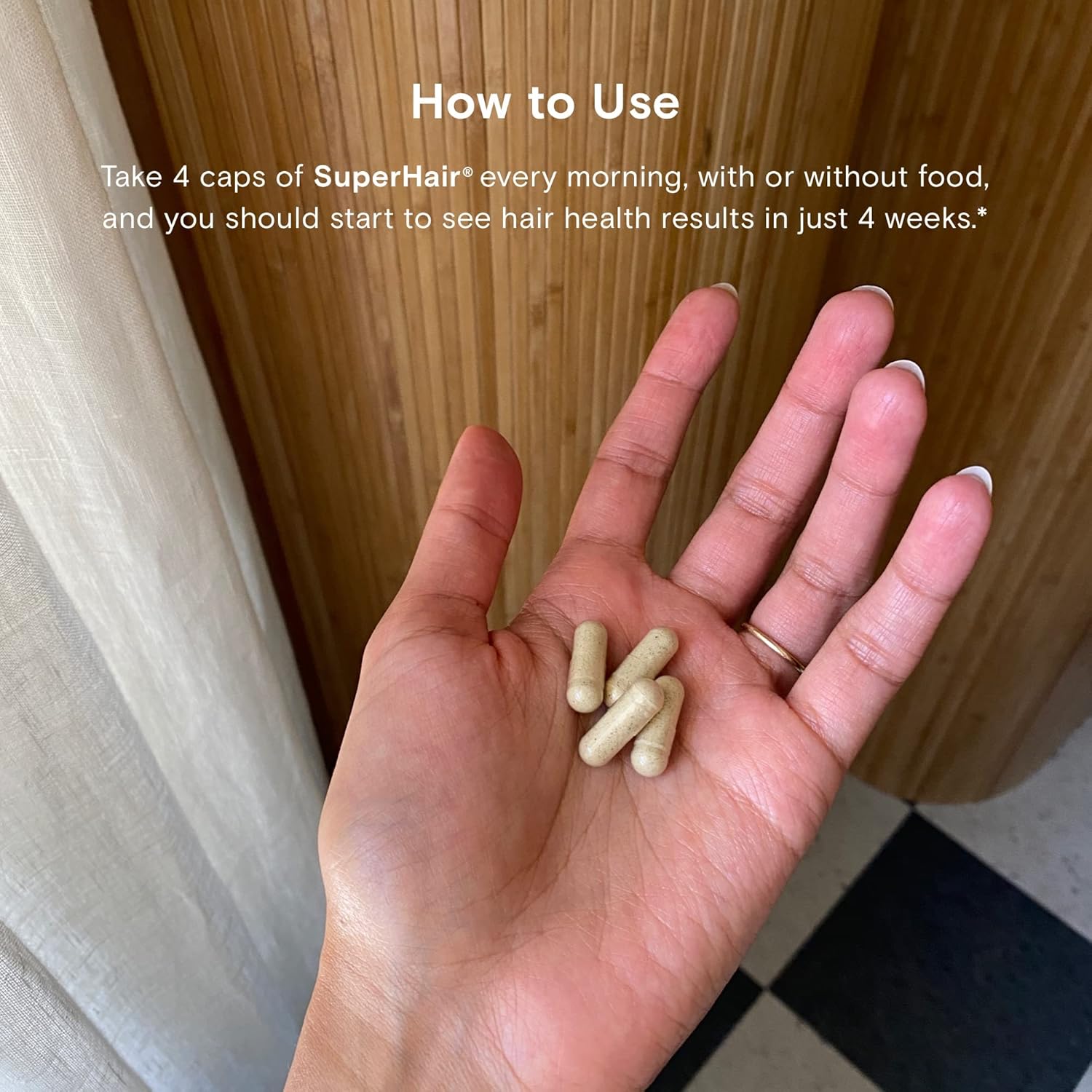 Moon Juice - Superhair - Bottle (120 Capsules) - Hair Growth Vitamins - Multivitamins & Organic Ashwagandha - Reusable Glass Bottle - 3Rd Party Tested - 100% Traceable - Vegan, Gluten Free, Non Gmo : Health & Household