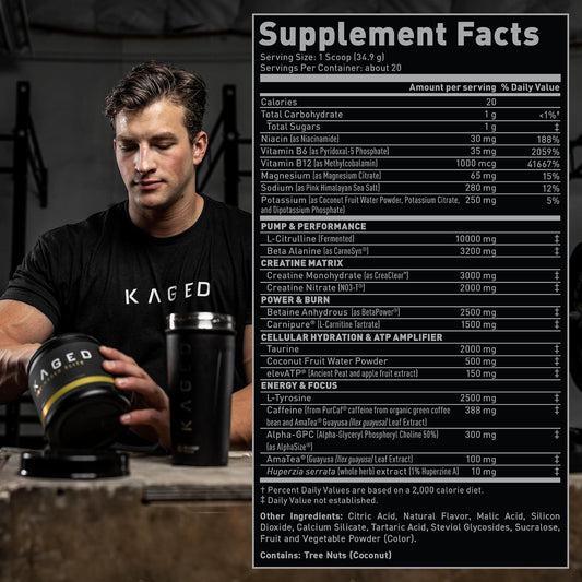 Kaged High Stimulant Pre Workout Powder | Glacier Grape | Pre-Kaged El