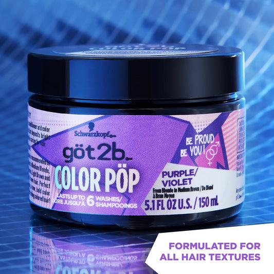 Got2B Color Pop Semi-Permanent Hair Color Mask, Purple, 5.1 Oz