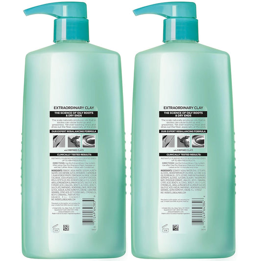 L'Oreal Paris Elvive Extraordinary Clay Rebalancing Shampoo And Conditioner 2 Piece Set