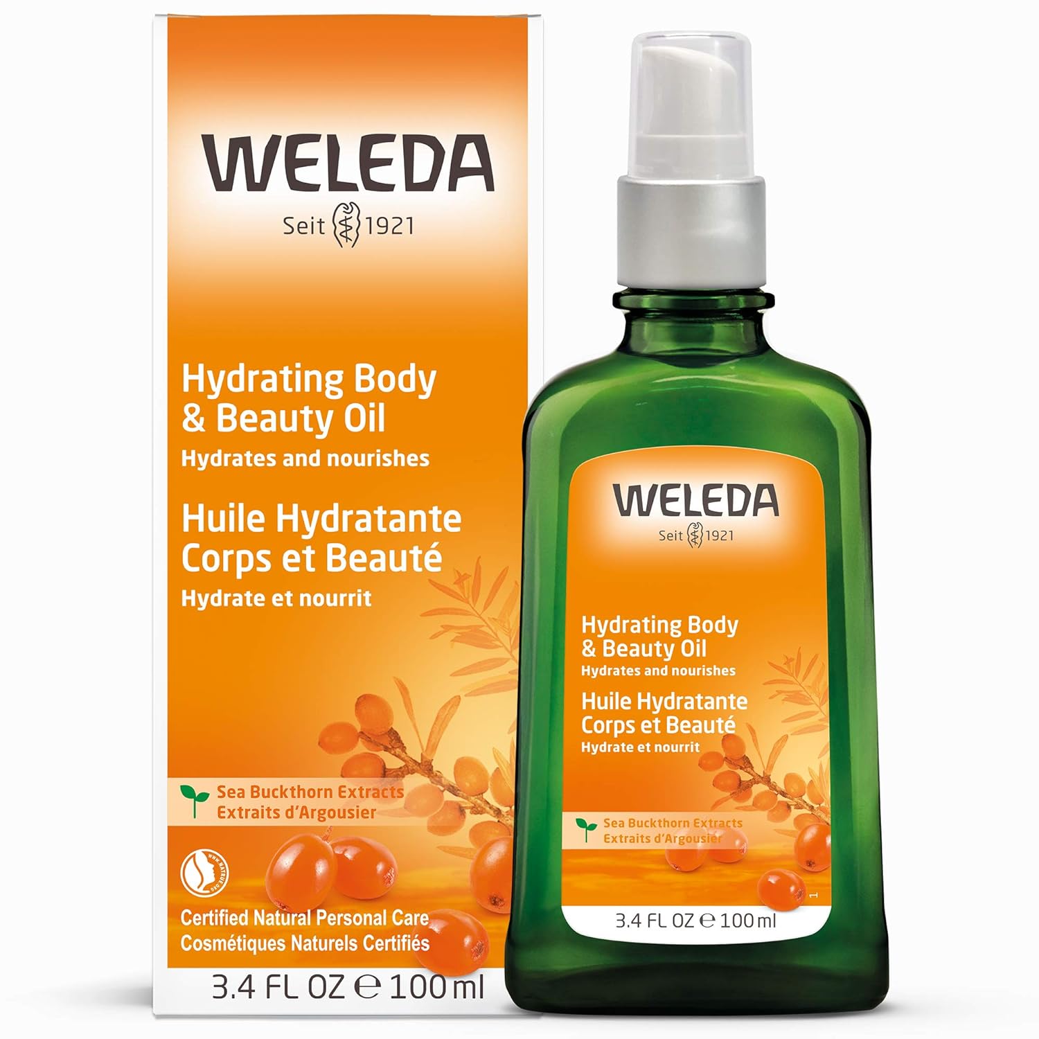 Weleda Hydrating Sea Buckthorn Body and Beauty Oil, 3.4 Fluid Ounce, Plant Rich Body and Beauty Oil with Sea Buckthorn and Sesame Oils : Beauty & Personal Care
