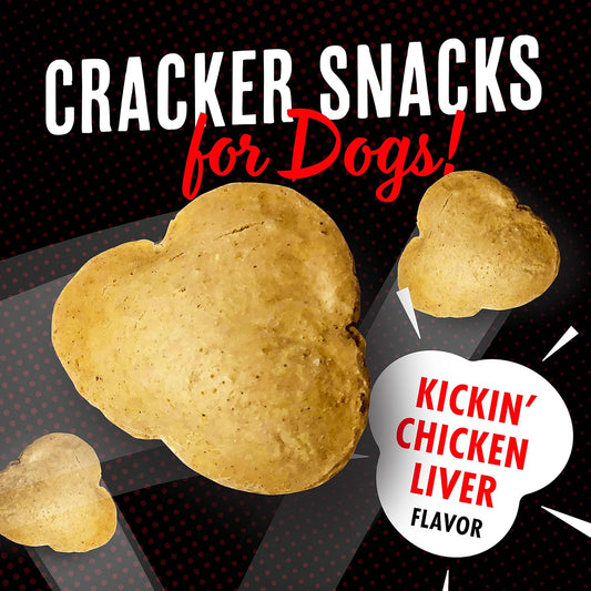 Fromm Pop'Etts Kickin' Chicken Liver Cracker Dog Snacks - Premium Dog Treats - Liver Recipe - Pack Of (3) 6 Oz Bags