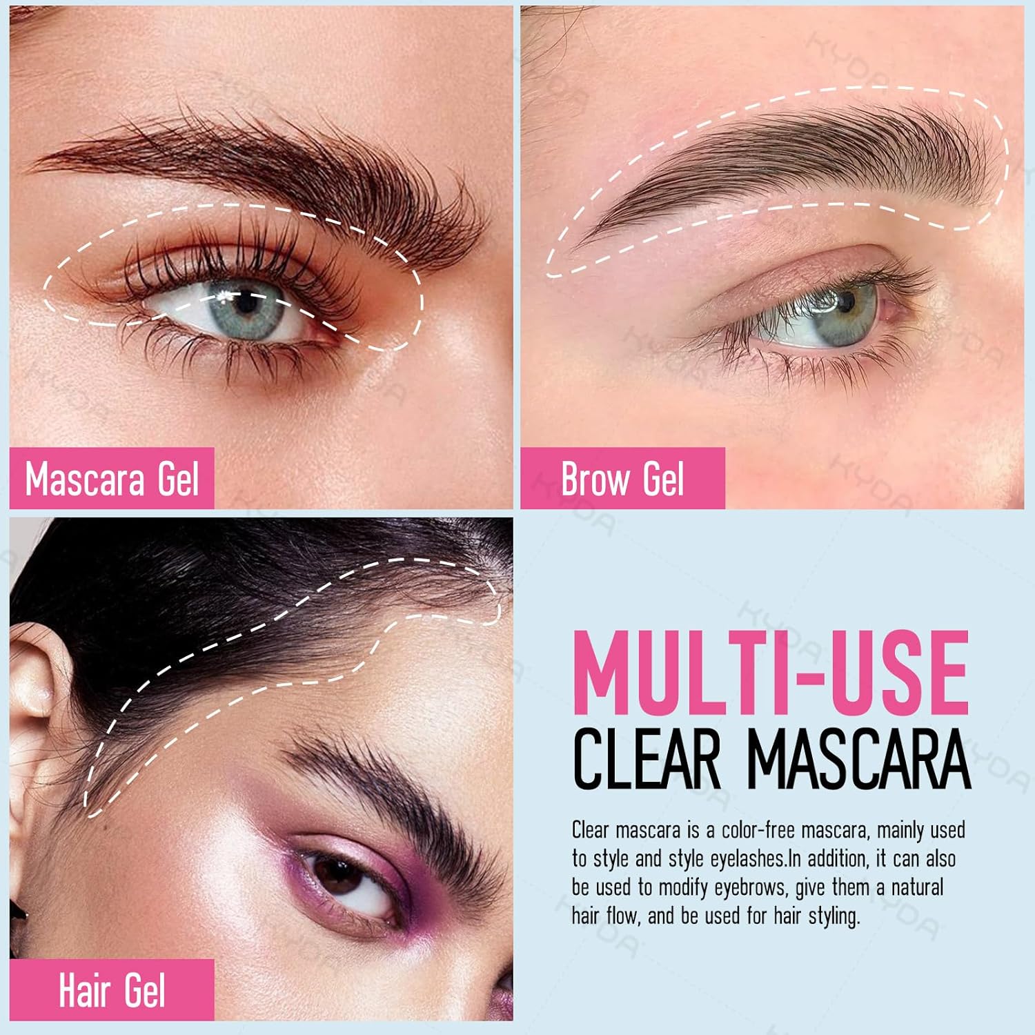 Kyda Clear Mascara Primer For Eyelashes And Eyebrows, Hydrating, Thin And Lightweight, Natural Lash Conditioning Primer- Vegan, Cruelty-Free : Beauty & Personal Care