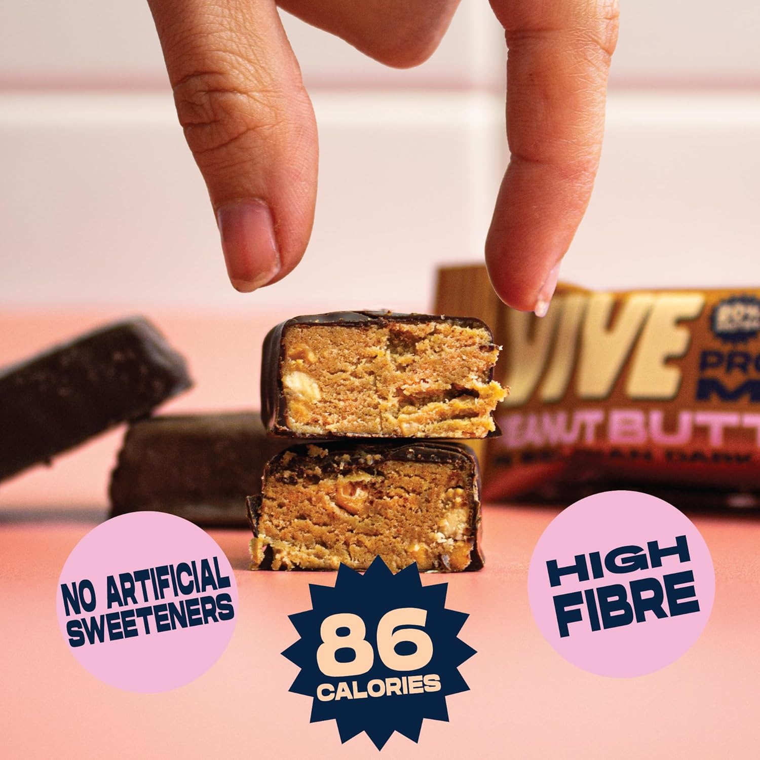Vive Dark Chocolate Coated Peanut Butter Flavour Protein Bites - Vegan - High Fibre Protein Mini Bars - Pack of 21 : Amazon.co.uk: Health & Personal Care