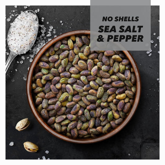 Wonderful Pistachios No Shells, Sea Salt & Pepper Flavored Nuts, 0.75 Ounce Bag (Pack Of 14), Protein Snacks, Gluten Free, Bulk, On-The-Go, Individually Wrapped Healthy Snacks