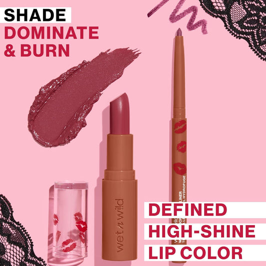 Wet N Wild Date Or Dominate Lipstick & Liner Set - Dominate And Burn