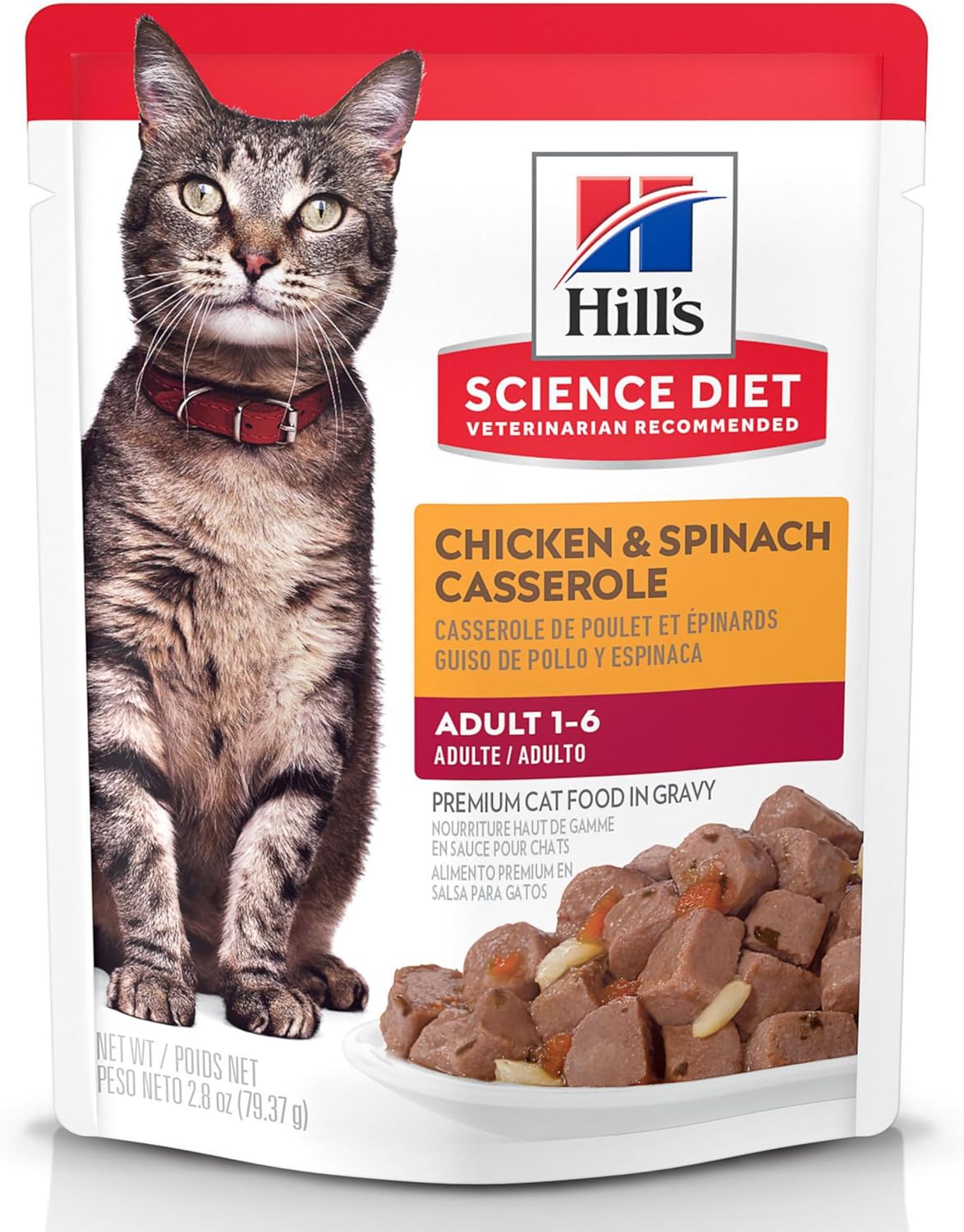 Hill'S Science Diet Adult 1-6, Adult 1-6 Premium Nutrition, Wet Cat Food, Chicken Casserole Stew, 2.8 Oz Pouch, Case Of 24