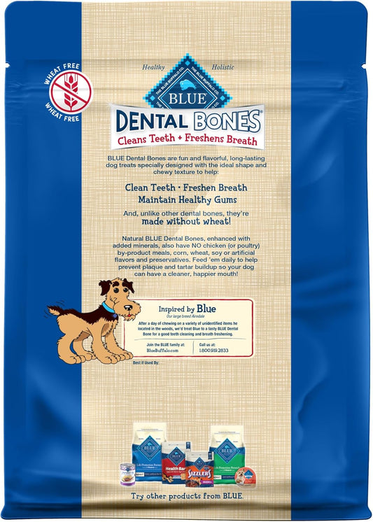 Blue Buffalo Dental Bones Regular Natural Dental Chew Dog Treats Bag Value Pack