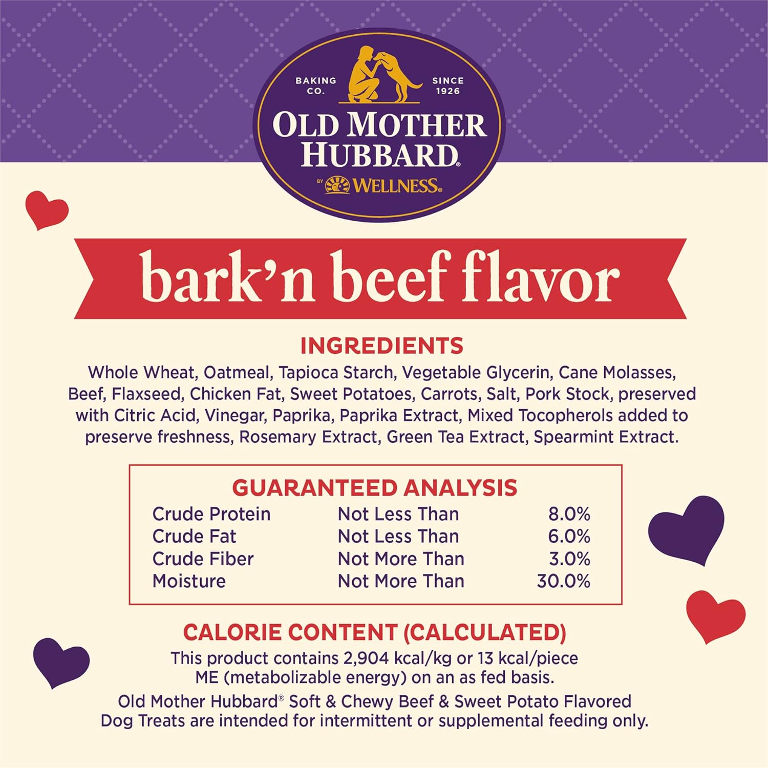 Old Mother Hubbard by Wellness Soft & Chewy Beef & Sweet Potato Natural Dog Treats, Crunchy Oven-Baked Biscuits, Ideal for Training, Mini Size, 8 Ounce Bag : Pet Supplies
