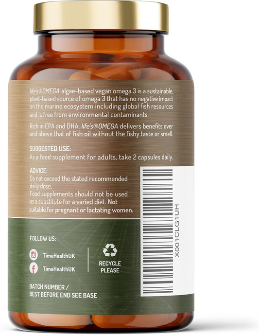 Vegan Omega 3 – Epa & Dha From Algae Oil – Premium Brand – Carrageenan-Free – Sustainable Algal Alternative To Fish Oil – Vegetarian Essential Fatty Acids – Uk Made Supplement (120 Count (Pack Of 1))