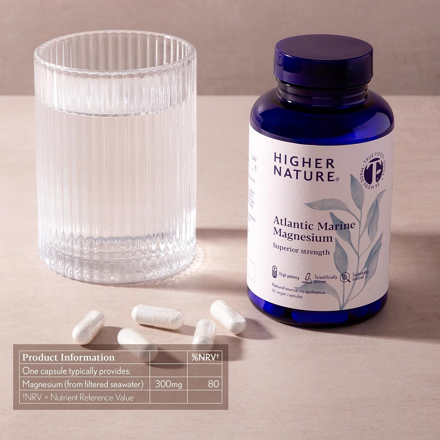 Higher Nature - Atlantic Marine Magnesium 300mg - Natural Source - True Food Formula - Magnesium Supplements - Natural Calm - Bone Support - Vegan - Three Month Supply - 90 Capsules : Amazon.co.uk: Health & Personal Care