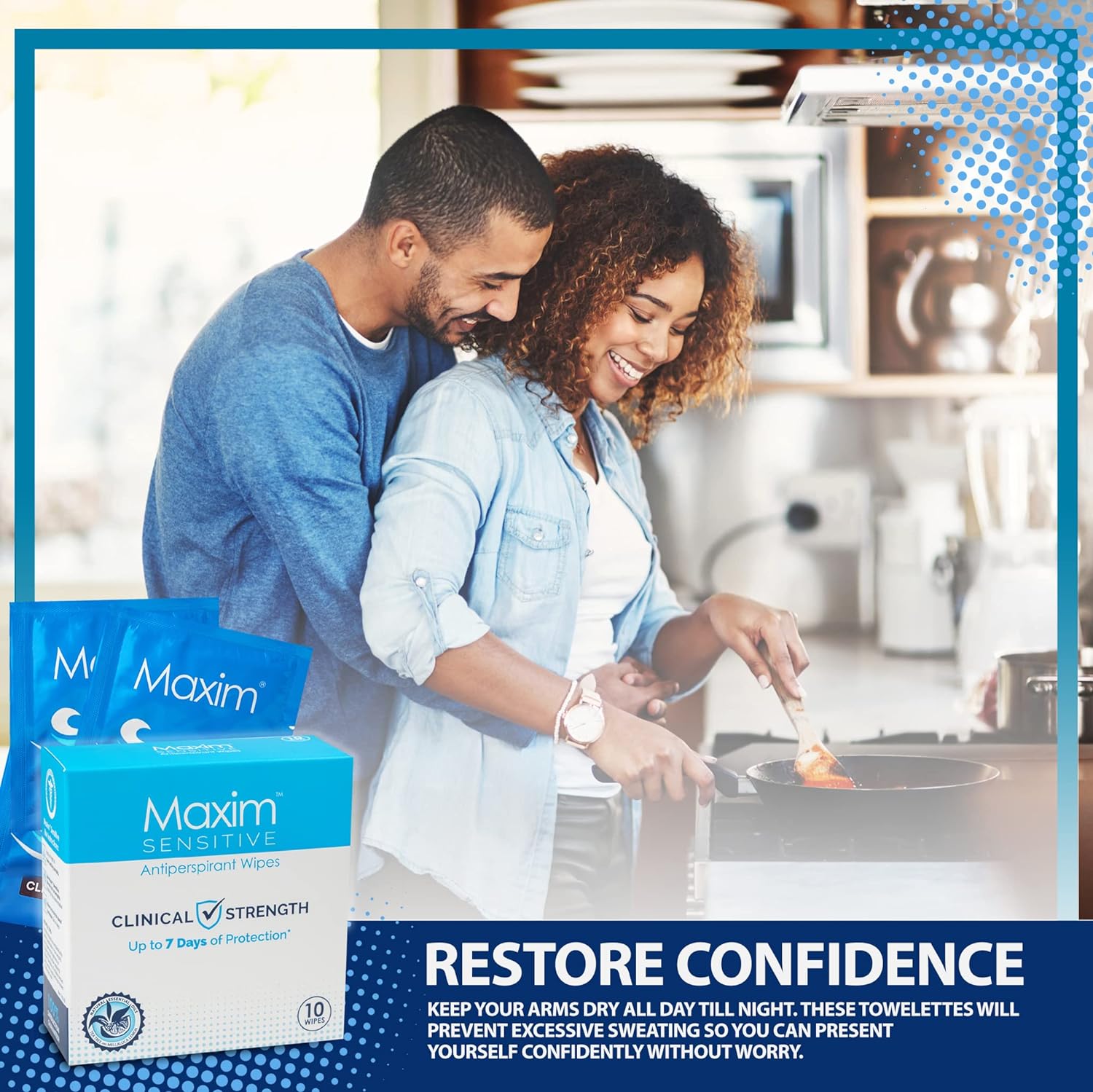Maxim Sensitive Antiperspirant Towelette for Women and Men | Deodorant Wipes, On The Go Sweat Block Wipes For Excessive Sweating And Body Odor(1-Pack) : Beauty & Personal Care