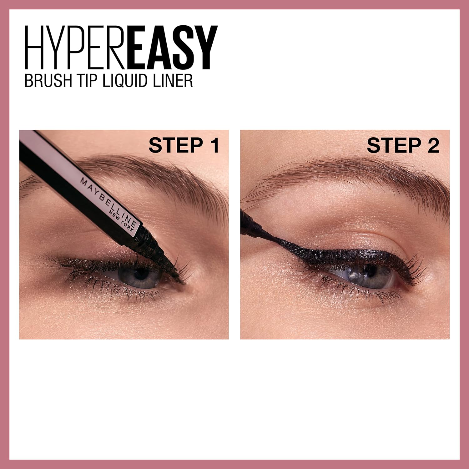 MAYBELLINE New York Hyper Easy Liquid Pen No-Skip Waterproof Eyeliner, Satin Finish, Pitch Brown : Beauty & Personal Care