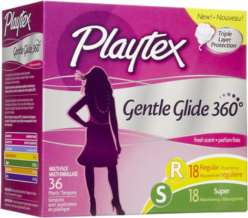 Playtex Gentle Glide Tampons RegularSuper Absorbency Fresh Scent, 36 Count