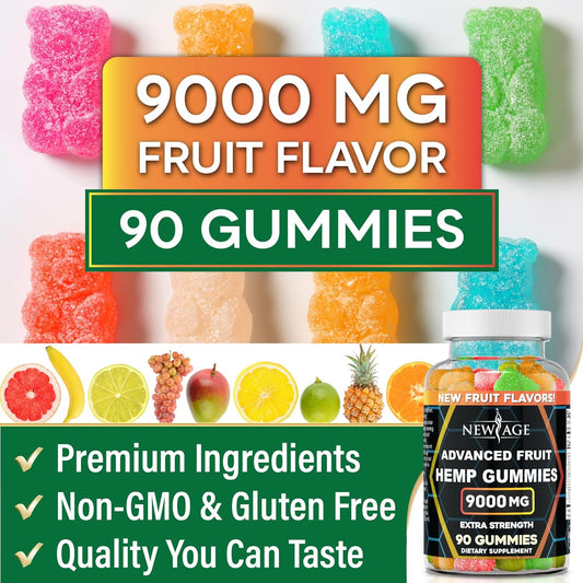 NEW AGE Naturals Fruit Advanced Hemp Gummies - Natural Hemp Oil Infuse