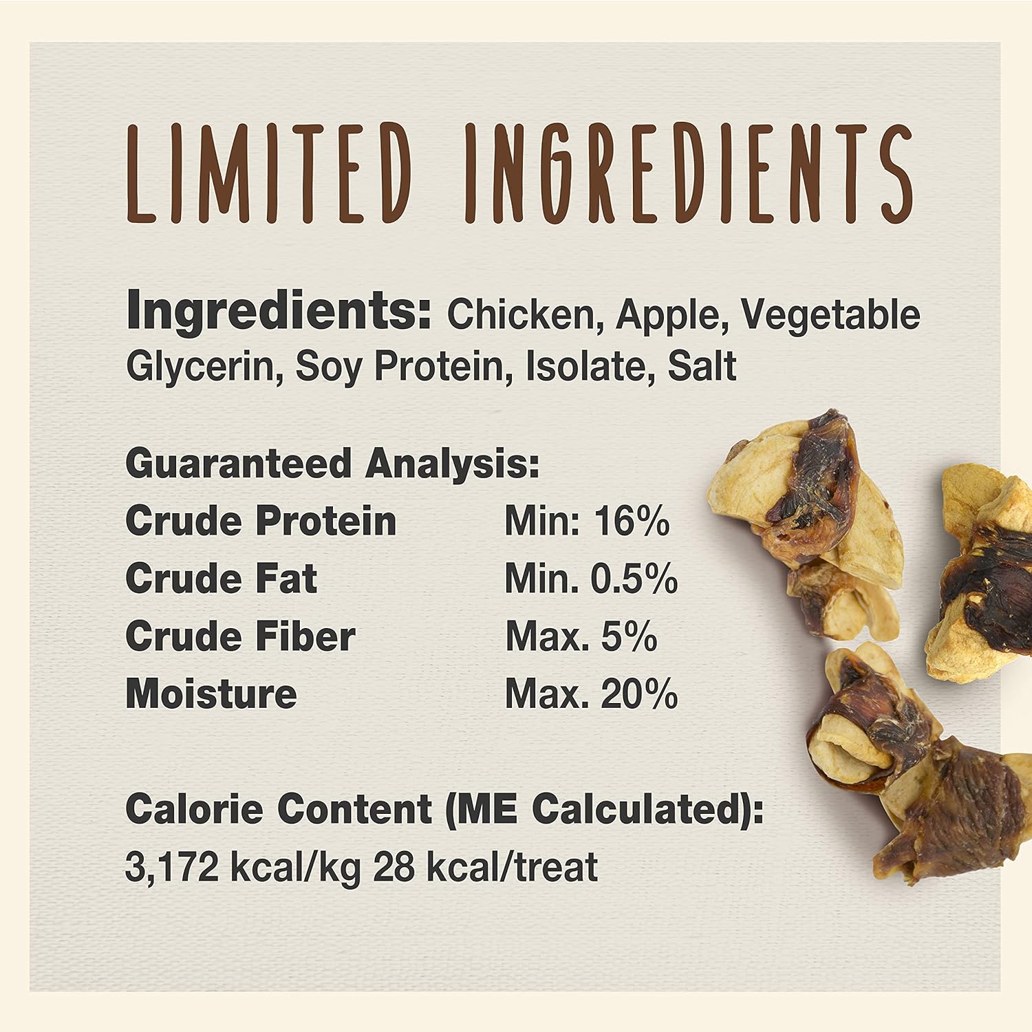 Cadet Gourmet Chicken & Apple Wrapped Dog Treats Wraps - Healthy & Natural Chicken & Apple Dog Training Treats for Small & Large Dogs - Inspected & Tested in USA (3 oz.)