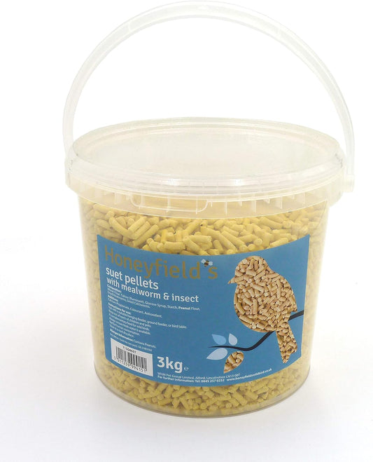 Marriage's Honeyfields Suet Pellet With Mealworm & Insect 3kg Tub for Wild birds :Garden